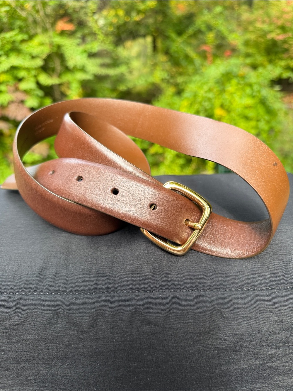 Banana Republic Brown Leather Belt with Gold Buckle